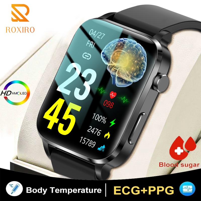 Roxiro Ʈ ġ ECG + PPG   ڵ   ͸ Ȩ  ǽð  Smartwatch